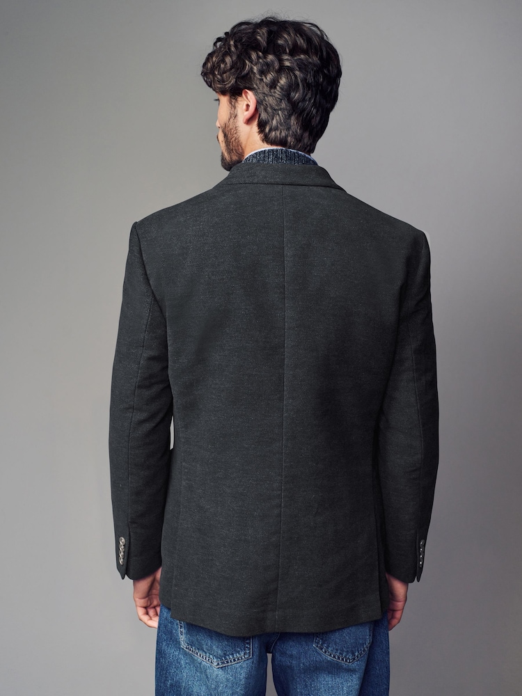 Charcoal Grey Nova Fides Moleskin Textured Blazer - Image 2 of 11