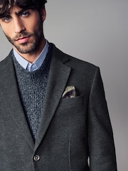 Charcoal Grey Nova Fides Moleskin Textured Blazer - Image 4 of 11