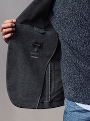 Charcoal Grey Nova Fides Moleskin Textured Blazer - Image 6 of 11