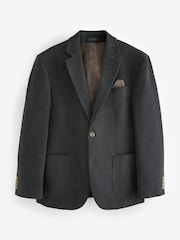Charcoal Grey Nova Fides Moleskin Textured Blazer - Image 7 of 11