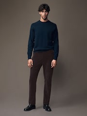 Burgundy Red Micro Corduroy 5 Pocket Chinos Trousers - Image 2 of 9