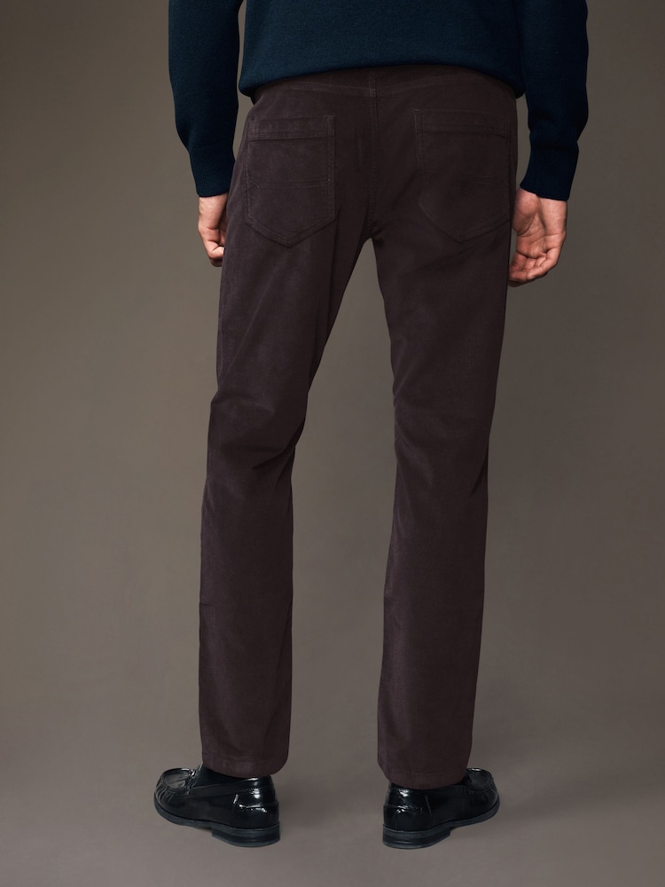 Rouge bordeaux - Micro Corduroy 5 Pocket Chinos Trousers - Image 3 of 9