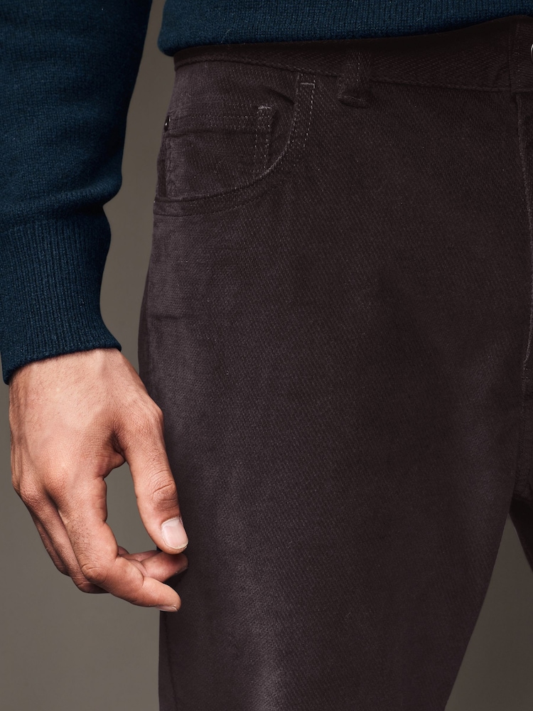 Rouge bordeaux - Micro Corduroy 5 Pocket Chinos Trousers - Image 5 of 9