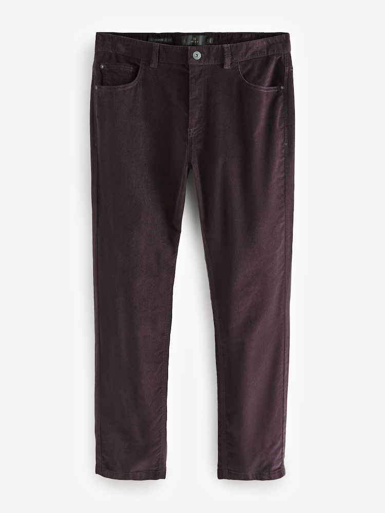 Rouge bordeaux - Micro Corduroy 5 Pocket Chinos Trousers - Image 6 of 9