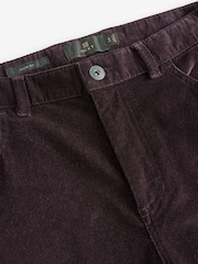 Burgundy Red Micro Corduroy 5 Pocket Chinos Trousers - Image 7 of 9