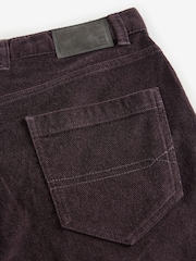 Burgundy Red Micro Corduroy 5 Pocket Chinos Trousers - Image 8 of 9