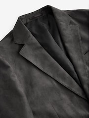 Neutral Brown Regular Fit Faux Suede Blazer - Image 8 of 9