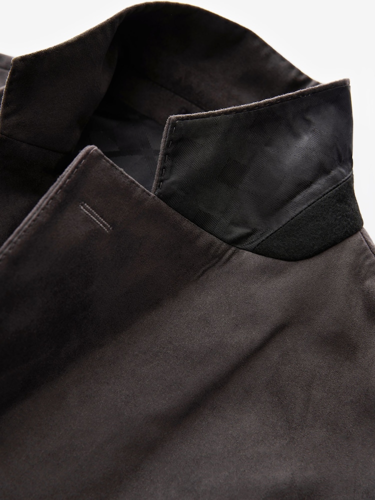 Neutral Brown Regular Fit Faux Suede Blazer - Image 9 of 9