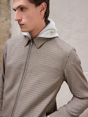 Neutral Dogtooth Check Shacket - Image 4 of 11
