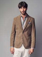 Neutral Nova Fides Moleskin Textured Blazer - Image 1 of 6