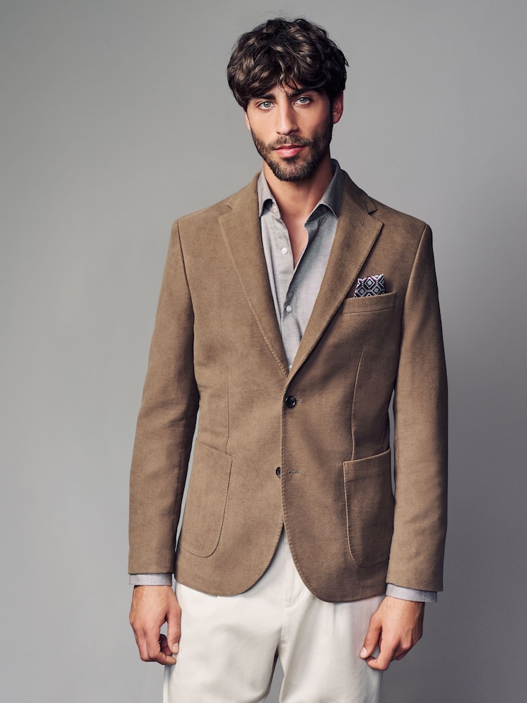 Neutral Nova Fides Moleskin Textured Blazer - Image 1 of 6