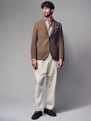 Neutral Nova Fides Moleskin Textured Blazer - Image 2 of 6