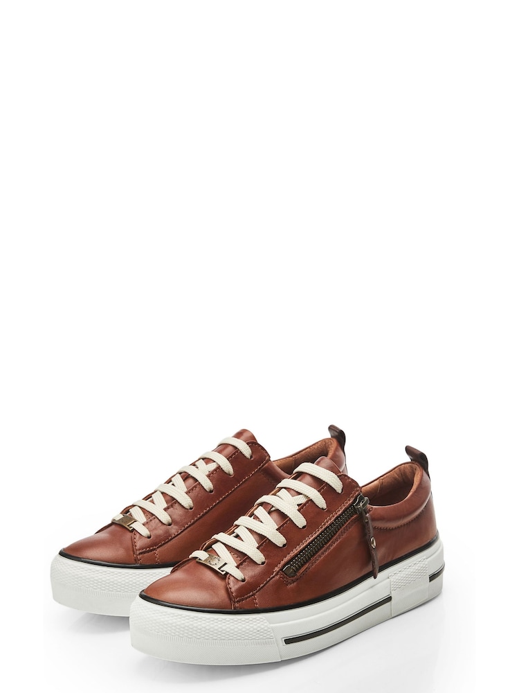 Moda In Pelle FILICIAN CHUNKY LEATHER TRAINER WITH ZIP AND LACE-UP CLOSURE - Image 2 of 4