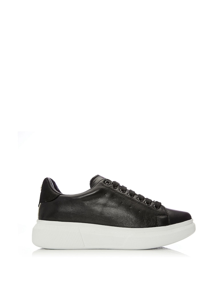 Moda in Pelle Bridgette Lace-Up Black Trainers With Slab Sole - Image 1 of 6
