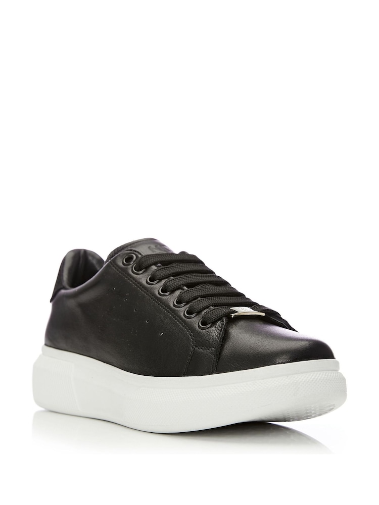 Moda in Pelle Bridgette Lace-Up Black Trainers With Slab Sole - Image 2 of 6