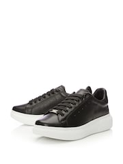 Moda in Pelle Bridgette Lace-Up Black Trainers With Slab Sole - Image 4 of 6