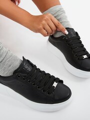 Moda in Pelle Bridgette Lace-Up Black Trainers With Slab Sole - Image 6 of 6