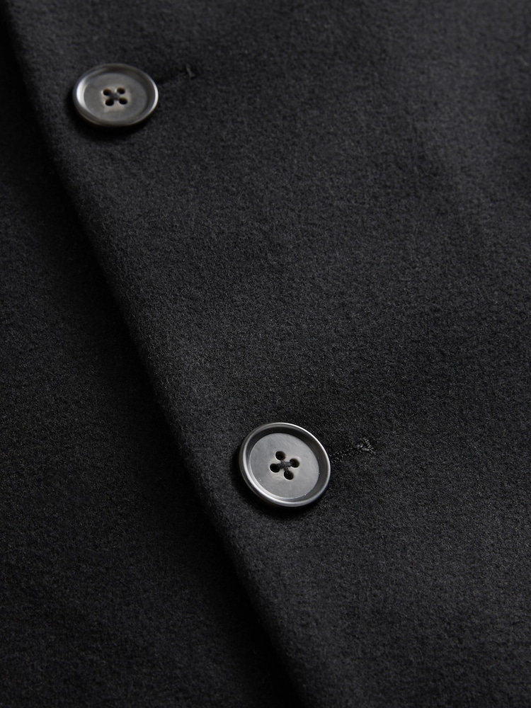 Black Mock Gilet Epsom Coat with Wool - Image 11 of 11