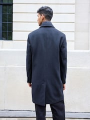 Black Mock Gilet Epsom Coat with Wool - Image 3 of 11