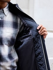 Black Mock Gilet Epsom Coat with Wool - Image 5 of 11