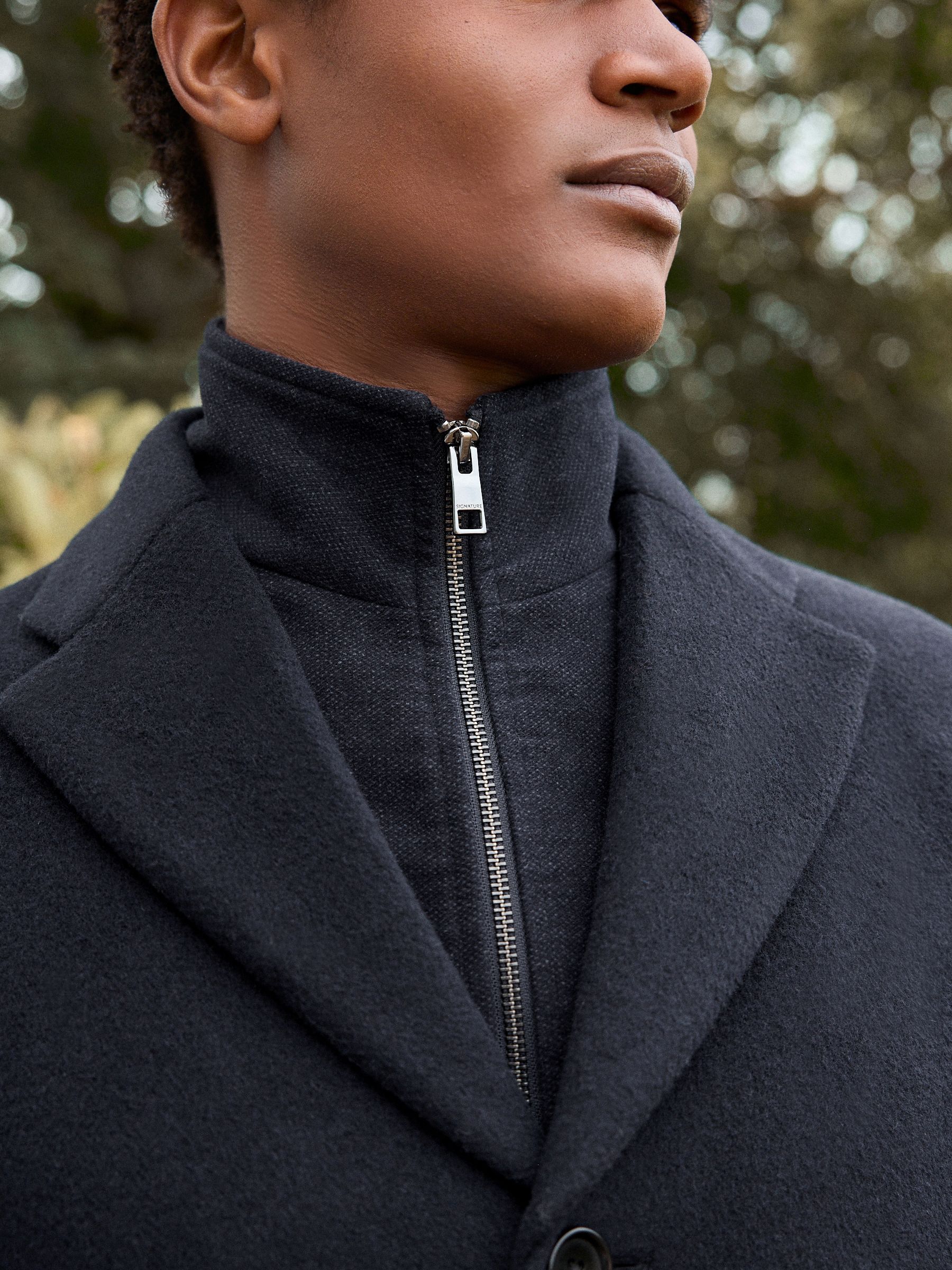 Buy Navy Blue Signature Soft Touch Wool Rich Padded Italian Fabric