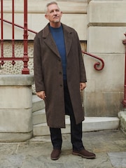 Brown Soft Touch Relaxed Epsom Wool Overcoat - Image 1 of 7