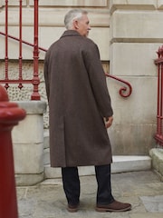 Brown Soft Touch Relaxed Epsom Wool Overcoat - Image 2 of 7