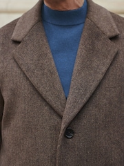 Brown Soft Touch Relaxed Epsom Wool Overcoat - Image 3 of 7
