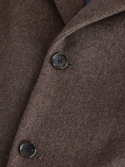 Brown Soft Touch Relaxed Epsom Wool Overcoat - Image 6 of 7