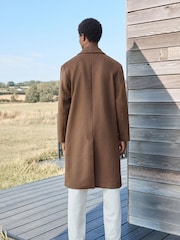 Toffee Brown Soft Touch Relaxed Epsom Wool Overcoat - Image 2 of 8