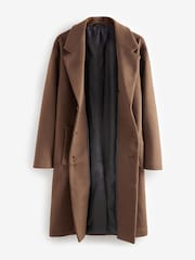 Toffee Brown Soft Touch Relaxed Epsom Wool Overcoat - Image 5 of 8