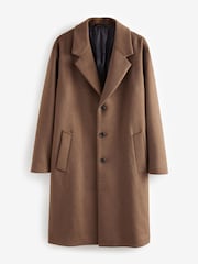 Toffee Brown Soft Touch Relaxed Epsom Wool Overcoat - Image 6 of 8