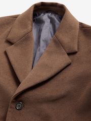 Toffee Brown Soft Touch Relaxed Epsom Wool Overcoat - Image 7 of 8