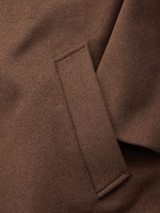 Toffee Brown Soft Touch Relaxed Epsom Wool Overcoat - Image 8 of 8