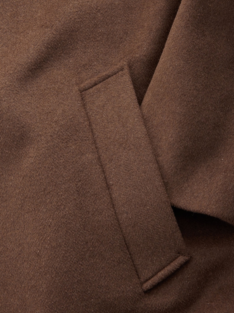 Toffee Brown Soft Touch Relaxed Epsom Wool Overcoat - Image 8 of 8