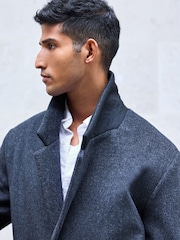 Charcoal Grey Soft Touch Relaxed Epsom Wool Overcoat - Image 4 of 5