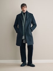 Charcoal Grey Signature Soft Touch Wool Rich Padded Italian Fabric Funnel Neck Coat - Image 2 of 12