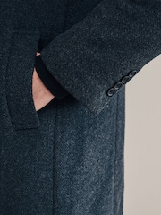 Charcoal Grey Signature Soft Touch Wool Rich Padded Italian Fabric Funnel Neck Coat - Image 3 of 12