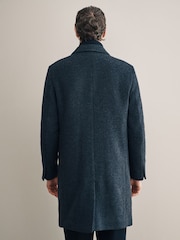 Charcoal Grey Signature Soft Touch Wool Rich Padded Italian Fabric Funnel Neck Coat - Image 6 of 12