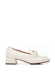 Bela - Moda in Pelle Fenet Soft Square Toe Heeled Snaffle Trim Loafers - Slika 1 iz 5
