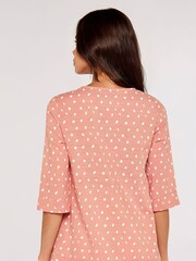 Apricot Pink Textured Paint Dot Top - Image 3 of 4
