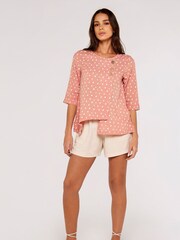 Apricot Pink Textured Paint Dot Top - Image 4 of 4