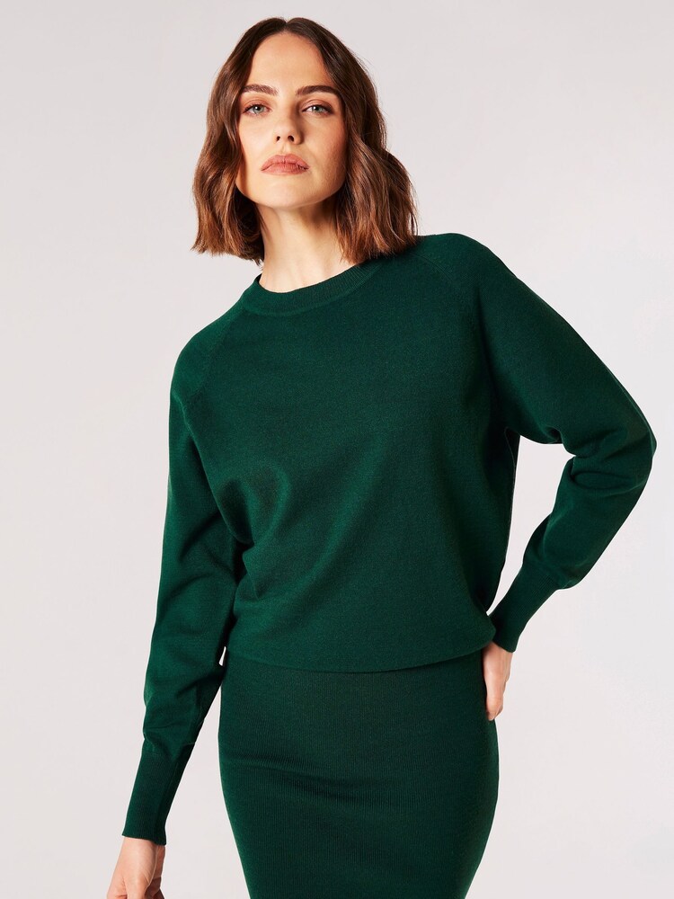 Apricot Green 2-In-1 Knitted Mini Dress - Image 1 of 1