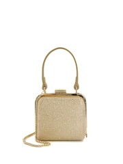 Dune London Gold Chrome Santerini Micro Frame Grab Bag - Image 1 of 7
