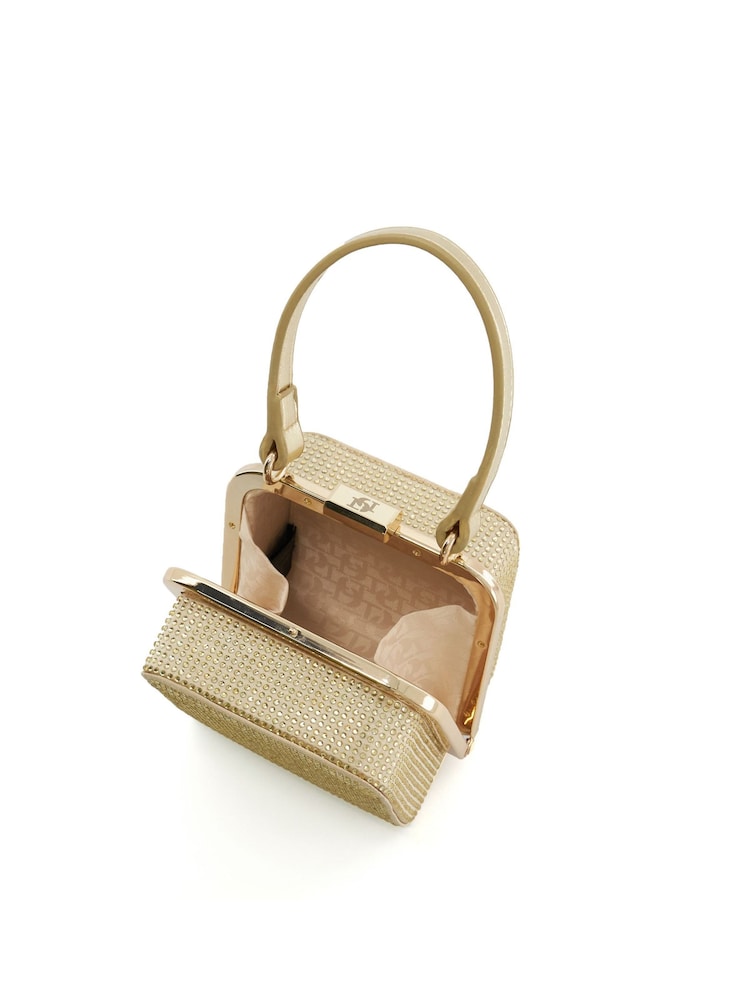 Dune London Gold Chrome Santerini Micro Frame Grab Bag - Image 5 of 7