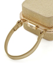 Dune London Gold Chrome Santerini Micro Frame Grab Bag - Image 6 of 7
