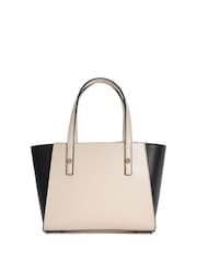 Dune London Cream Mini Dinkydresden Double Zip Top Handle Tote Bag - Image 4 of 6