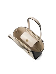 Dune London Cream Mini Dinkydresden Double Zip Top Handle Tote Bag - Image 5 of 6