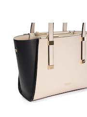 Dune London Cream Mini Dinkydresden Double Zip Top Handle Tote Bag - Image 6 of 6