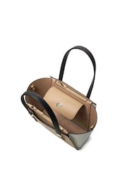 Dune London Brown Mini Dinkydresden Double Zip Top Handle Tote Bag - Image 4 of 4